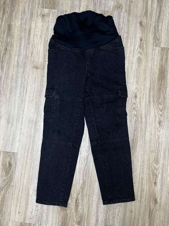 Isabel Maternity by Ingrid & Isabel Denim - Black Maternity Cargo Jeans with Stretch Waistband